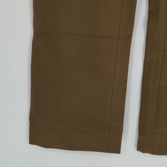 Everlane Women's The Kick Crop Work Pant Size 4 Olive Green Side Zip Bootcut - Picture 7 of 15